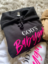 Load image into Gallery viewer, God's Babygirl Black Signature Hoodie